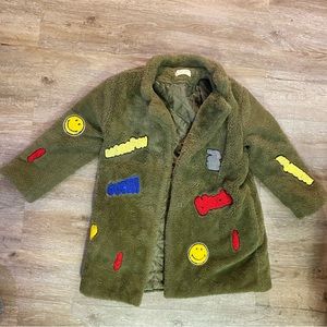 Army green Blazer design patch sweater coat size 7